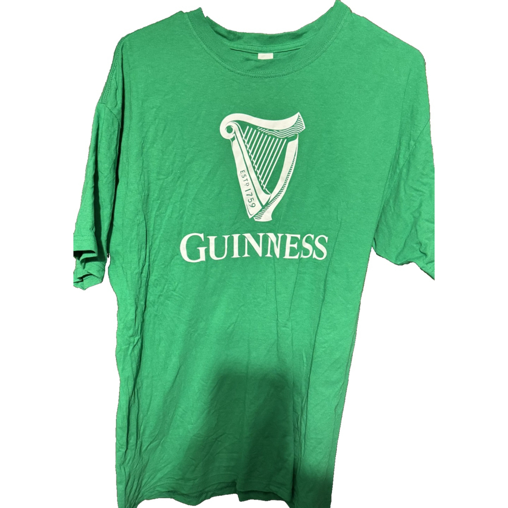 Guinness Beer Green Logo Tee Shirt Men Sz L